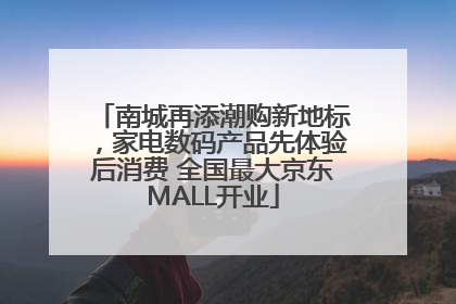 南城再添潮购新地标，家电数码产品先体验后消费 全国最大京东MALL开业