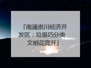 南通崇川经济开发区：垃圾巧分类 文明花竞开