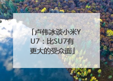 卢伟冰谈小米YU7：比SU7有更大的受众面