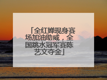 全红婵现身赛场加油助威，全国跳水冠军赛陈艺文夺金
