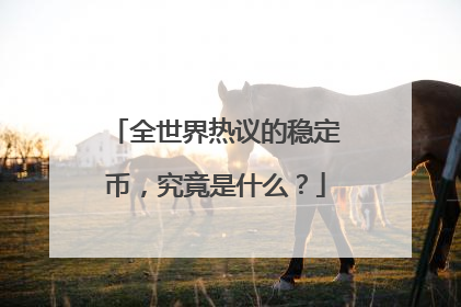 全世界热议的稳定币，究竟是什么？