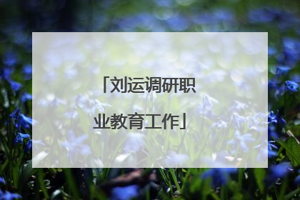 刘运调研职业教育工作