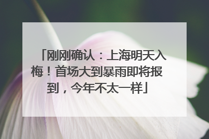 刚刚确认：上海明天入梅！首场大到暴雨即将报到，今年不太一样