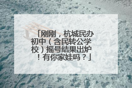 刚刚，杭城民办初中（含民转公学校）摇号结果出炉！有你家娃吗？