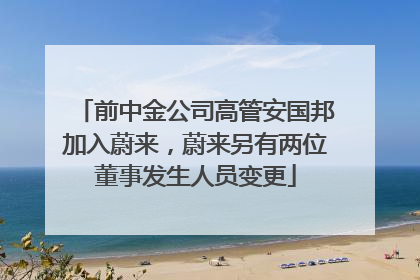 前中金公司高管安国邦加入蔚来，蔚来另有两位董事发生人员变更