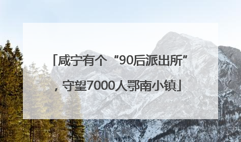 咸宁有个“90后派出所”，守望7000人鄂南小镇