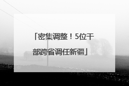 密集调整！5位干部跨省调任新疆