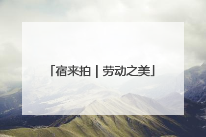 宿来拍｜劳动之美