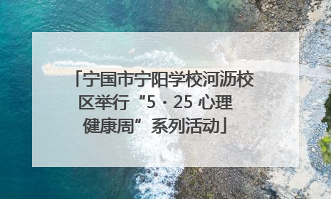 宁国市宁阳学校河沥校区举行“5・25 心理健康周”系列活动