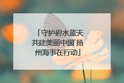 守护碧水蓝天 共建美丽中国 扬州海事在行动