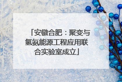 安徽合肥：聚变与氢氨能源工程应用联合实验室成立