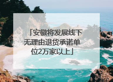安徽将发展线下无理由退货承诺单位2万家以上