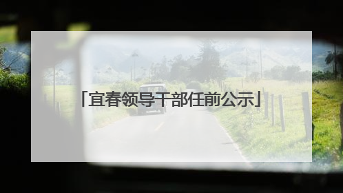 宜春领导干部任前公示
