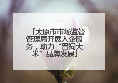 太原市市场监督管理局开展入企服务，助力“晋祠大米”品牌发展