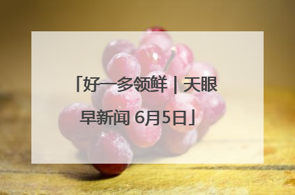 好一多领鲜｜天眼早新闻 6月5日