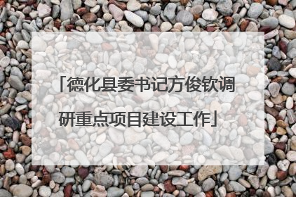 德化县委书记方俊钦调研重点项目建设工作