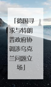 德国寻求与特朗普政府协调涉乌克兰问题立场