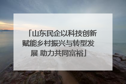 山东民企以科技创新赋能乡村振兴与转型发展 助力共同富裕
