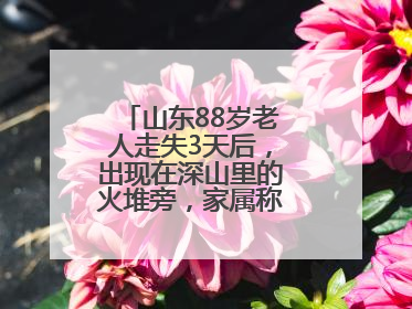 山东88岁老人走失3天后，出现在深山里的火堆旁，家属称老人已无大碍
