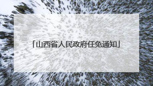 山西省人民政府任免通知