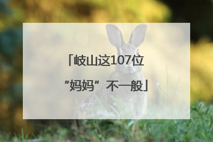 岐山这107位“妈妈”不一般