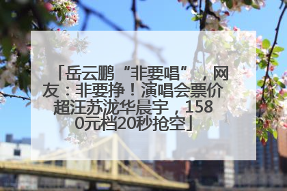 岳云鹏“非要唱”，网友：非要挣！演唱会票价超汪苏泷华晨宇，1580元档20秒抢空