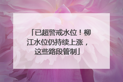 已超警戒水位！柳江水位仍持续上涨，这些路段管制