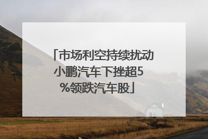市场利空持续扰动 小鹏汽车下挫超5%领跌汽车股
