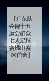 广东队夺得十五运会群众七人足球赛佛山赛区首金