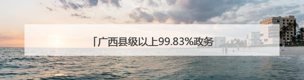 广西县级以上99.83%政务服务事项实现“最多跑一次”