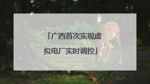 广西首次实现虚拟电厂实时调控