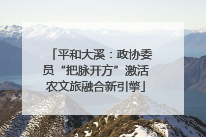 平和大溪：政协委员“把脉开方”激活农文旅融合新引擎