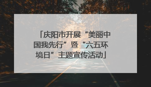 庆阳市开展“美丽中国我先行”暨“六五环境日”主题宣传活动