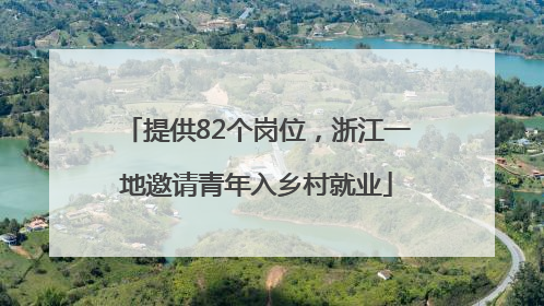 提供82个岗位，浙江一地邀请青年入乡村就业