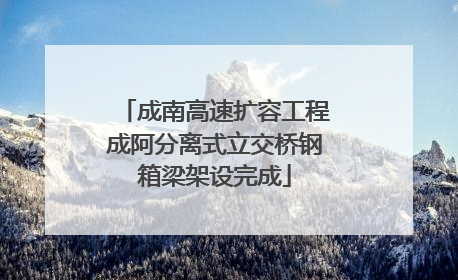 成南高速扩容工程成阿分离式立交桥钢箱梁架设完成