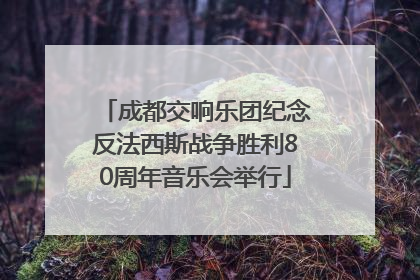 成都交响乐团纪念反法西斯战争胜利80周年音乐会举行