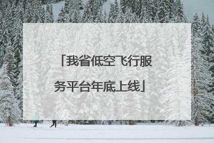 我省低空飞行服务平台年底上线