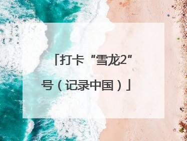 打卡“雪龙2”号（记录中国）