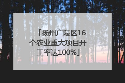 扬州广陵区16个农业重大项目开工率达100%