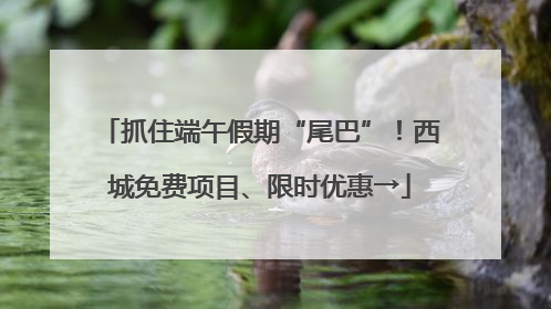 抓住端午假期“尾巴”！西城免费项目、限时优惠→
