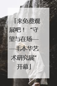 来免费观展吧！“守望与在场——毛本华艺术研究展”开幕
