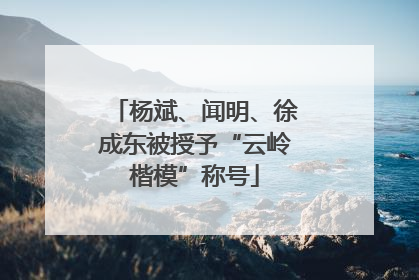杨斌、闻明、徐成东被授予“云岭楷模”称号