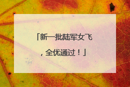 新一批陆军女飞，全优通过！