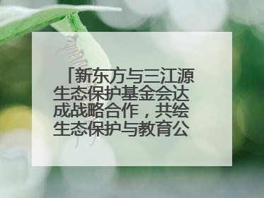 新东方与三江源生态保护基金会达成战略合作，共绘生态保护与教育公益新蓝图