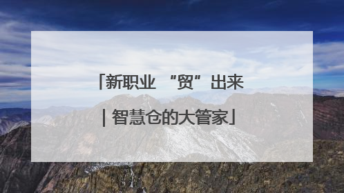 新职业 “贸”出来｜智慧仓的大管家