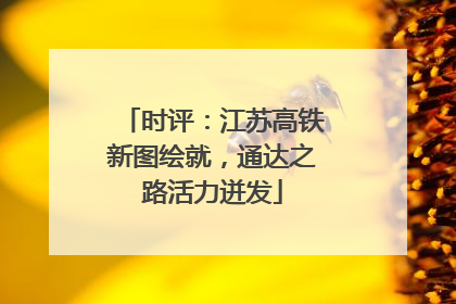 时评：江苏高铁新图绘就，通达之路活力迸发