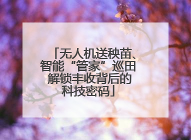 无人机送秧苗、智能“管家”巡田 解锁丰收背后的科技密码