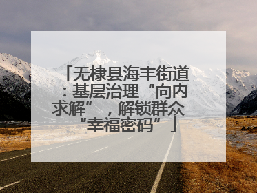 无棣县海丰街道：基层治理“向内求解”，解锁群众“幸福密码”