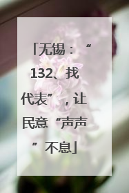 无锡：“132、找代表”，让民意“声声”不息