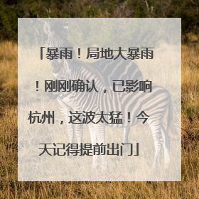 暴雨！局地大暴雨！刚刚确认，已影响杭州，这波太猛！今天记得提前出门